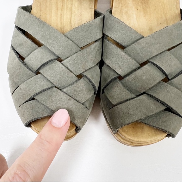 No 6 Store Clogs Woven Braided Sandals 37 Gray Suede 7 - Picture 6 of 7